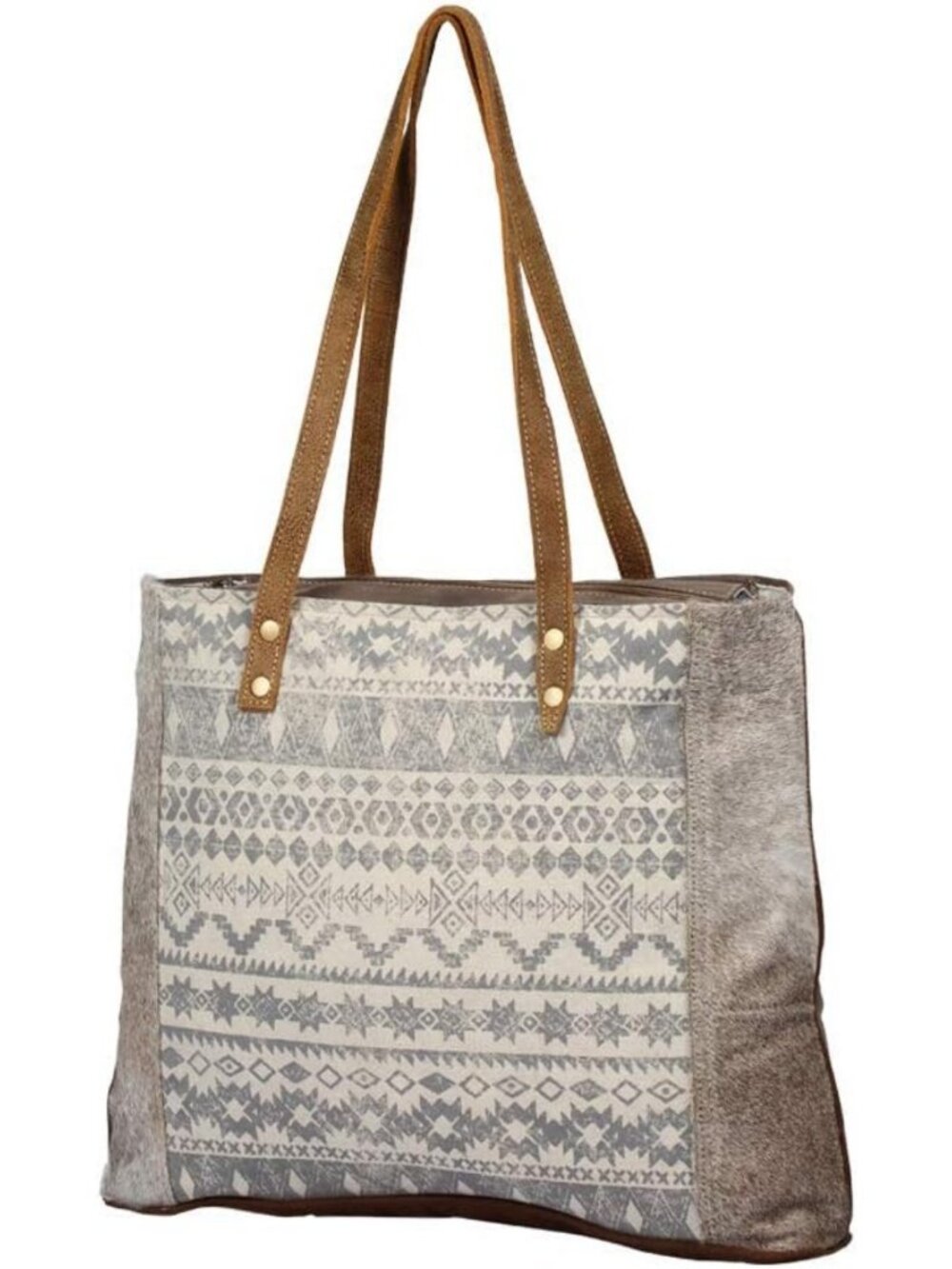 Boho Canvas Mexican Purse with Genuine Leather | Chic Southwestern Bag for Women